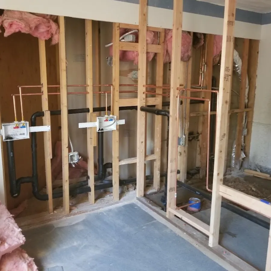Copper pipe rough-in and plumbing installation in Crossville